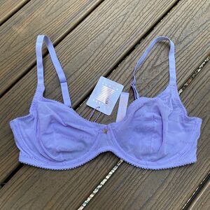 NWT Savage x Fenty Sheer Unlined Underwire‎ Bra Size 38D Color Lavender